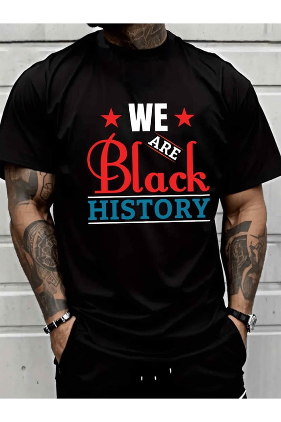 We Are Black men's black fun and playful, cool T-shirt, funny T-shirt Basic Unisex Shirt Cotton tshirts Classic Unisex Shirt Printed tshirts Fashion Unisex Shirt Crewneck tshirts