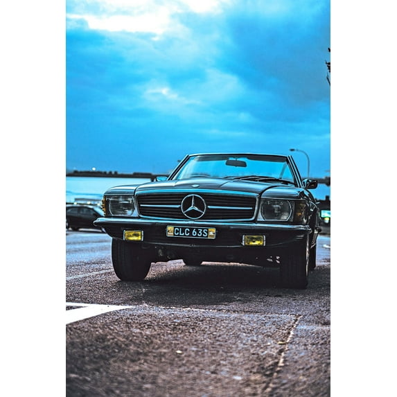 Black mercedes-benz r107 24"x36" Photographic Print Poster