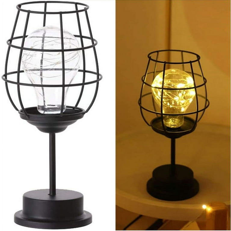 Battery-Operated Lantern - Black and Copper - 13 In.
