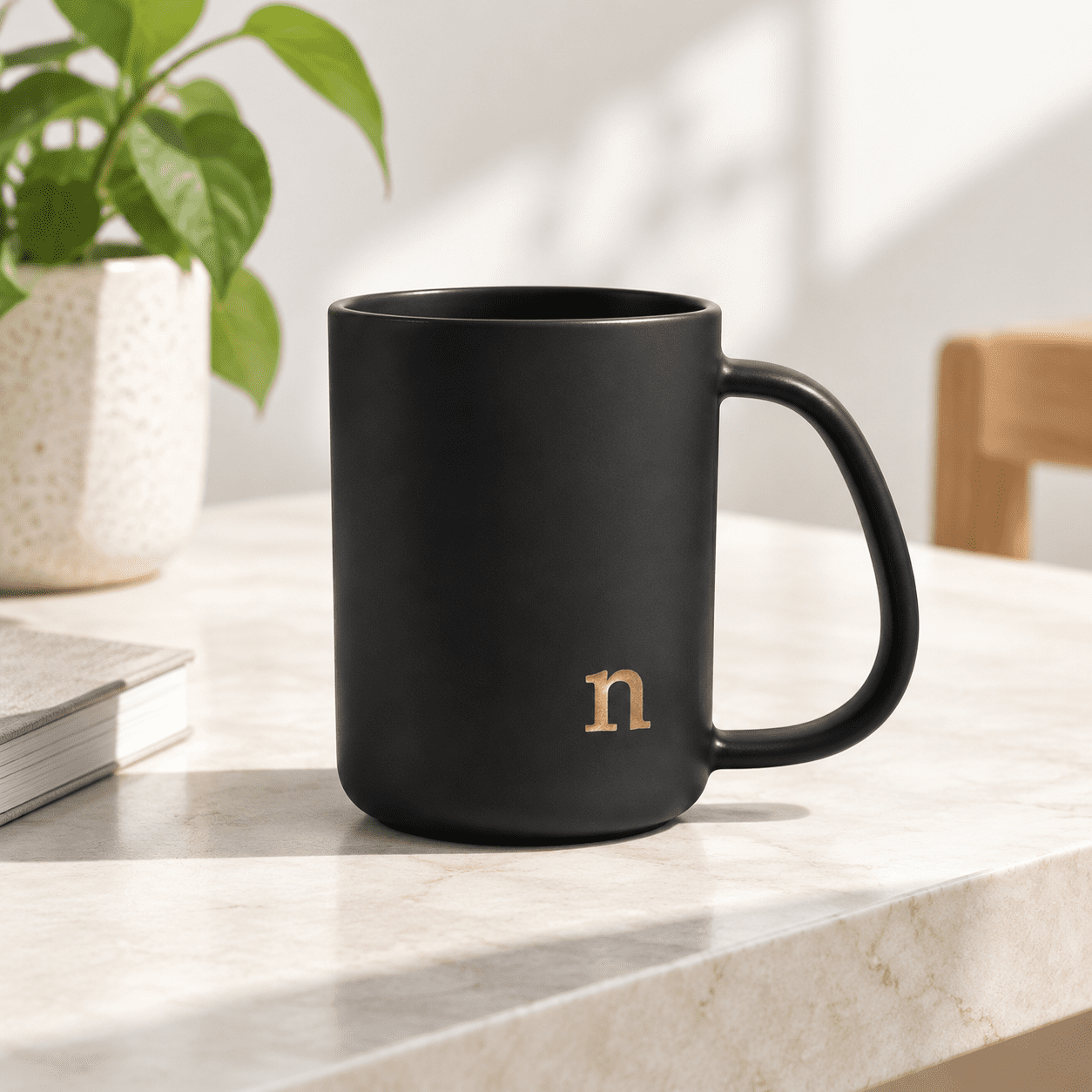 Black-n 15 Oz Ceramic Personalized Coffee Mug With Initialwave ...
