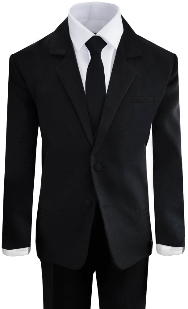 Black N Bianco Boy's Modern Tuxedo Dresswear Set White Black N