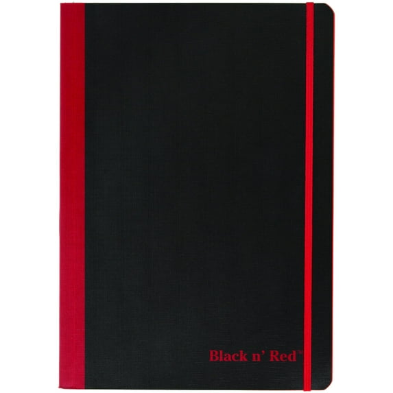 Black n Red A4 Flexible Business Notebook Casebound 72 Sheets 8 14 x 11 34 Black