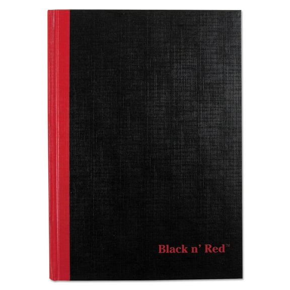 Black n Red Hardcover Casebound Notebooks, SCRIBZEE Compatible, 1-Subject, Wide/Legal Rule, Black Cover, (96) 8.25 x 5.63 Sheets