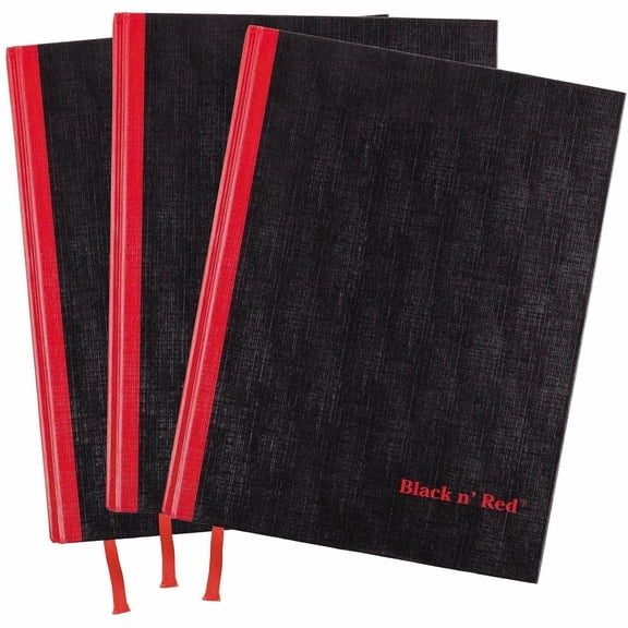 Black n' Red, JDK400123487, Casebound Hardcover Notebook 3-pack, 3 / Pack