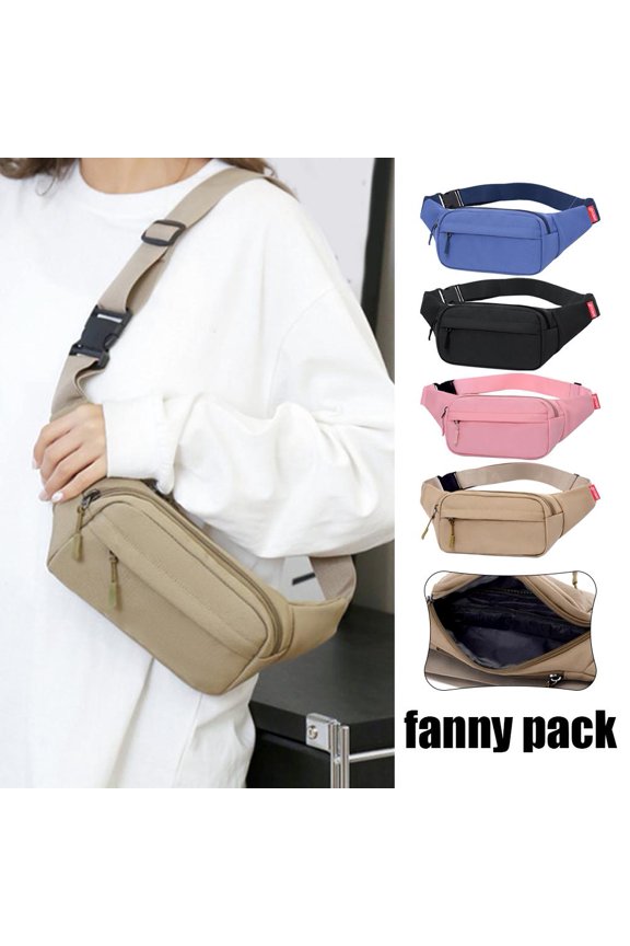 Black new men's and women's waist bag Korean version casual simple shoulder messenger bag large capacity Oxford cloth chest bag