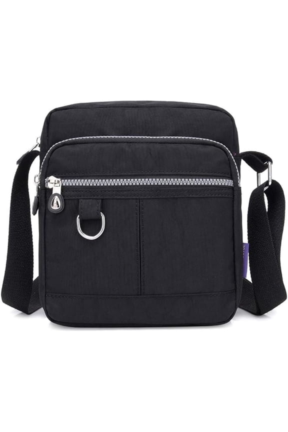 Women's crossbody bag, waterproof nylon shoulder wallet, messenger bag, Crossbody Bag Ladies Purses Fashion Tote Top Handle Satchel Beach Bag on Clearance(Black)