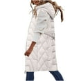 thumbnail image 1 of Black of Friday Deals KIJBLAE 50% off Womens Fall Vests Sleeveless Jacket Zip Up Winter Warm Long Overcoat Hoodie Coat Outerwear White M, 1 of 6