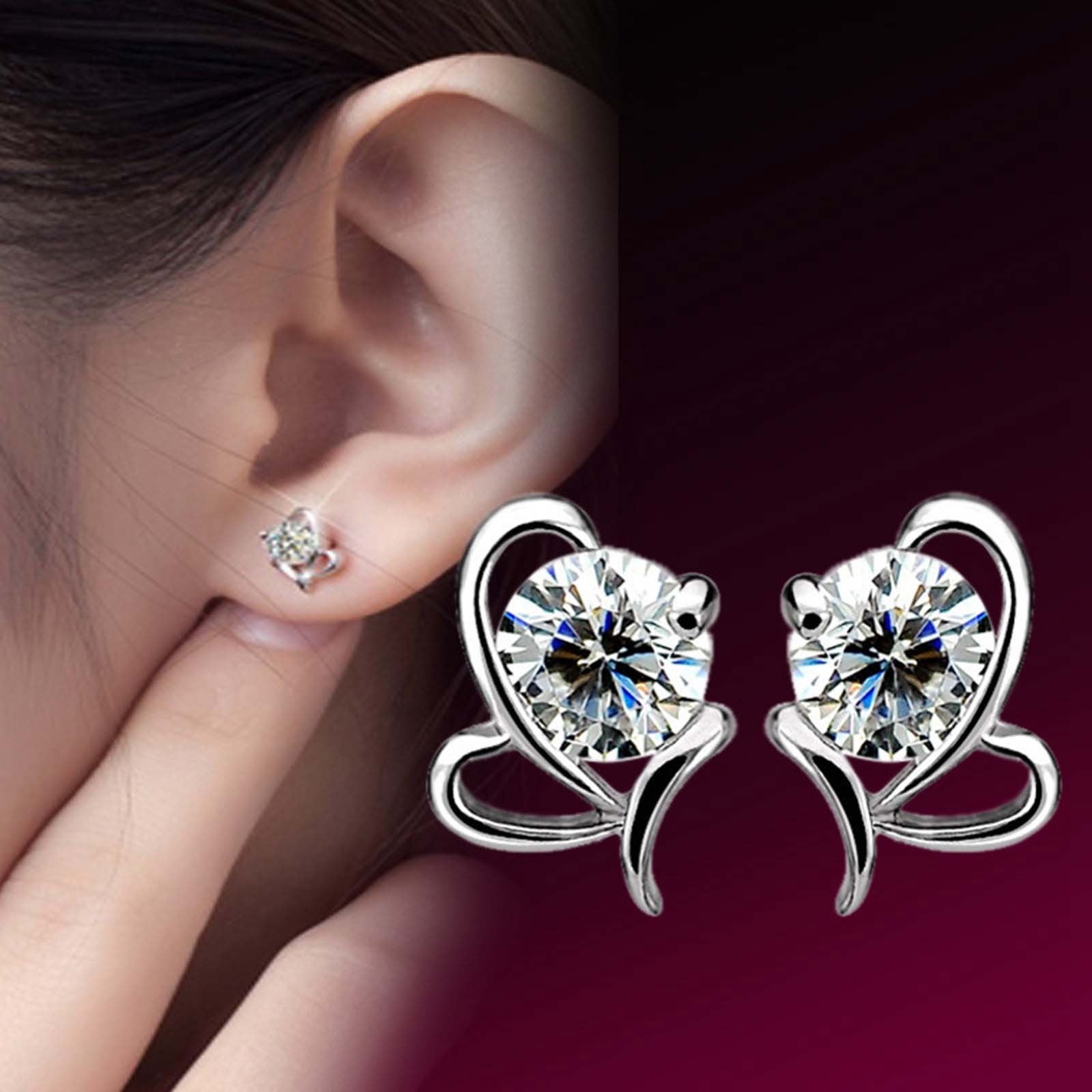Black of Friday Usloyux Crystal Studs Earrings, Infinite Earrings With Birthday Stone Crystal Jewelry Gift