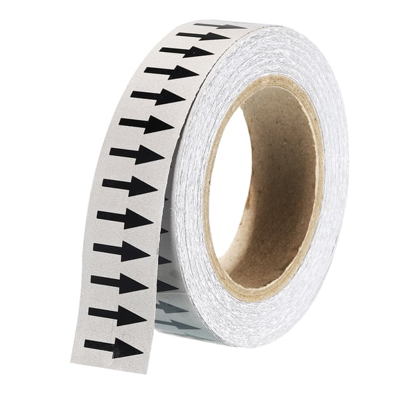Uxcell Black on Grey Color Arrow Tape Vinyl Stickers Arrow Labels 30mm/1.2" for Pipe Markers 1 Roll