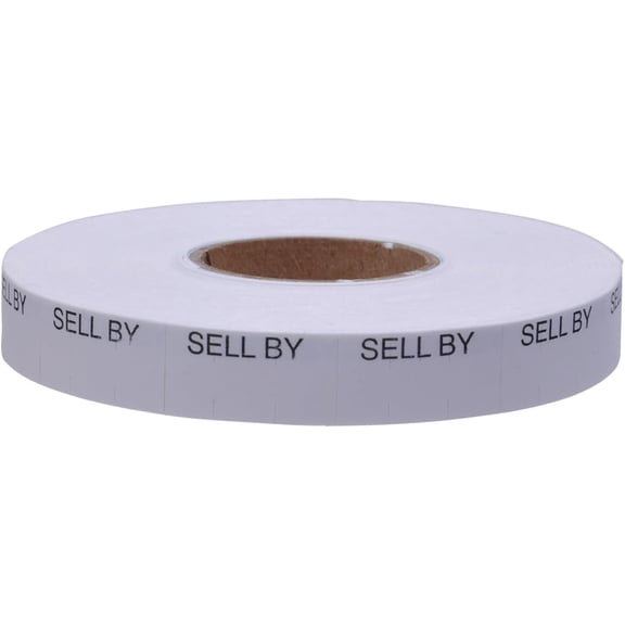 Black on White"SELL BY" Labels to fit Monarch 1110 Pricing. 16 Rolls with 1 Free Ink Roller Y$$Office