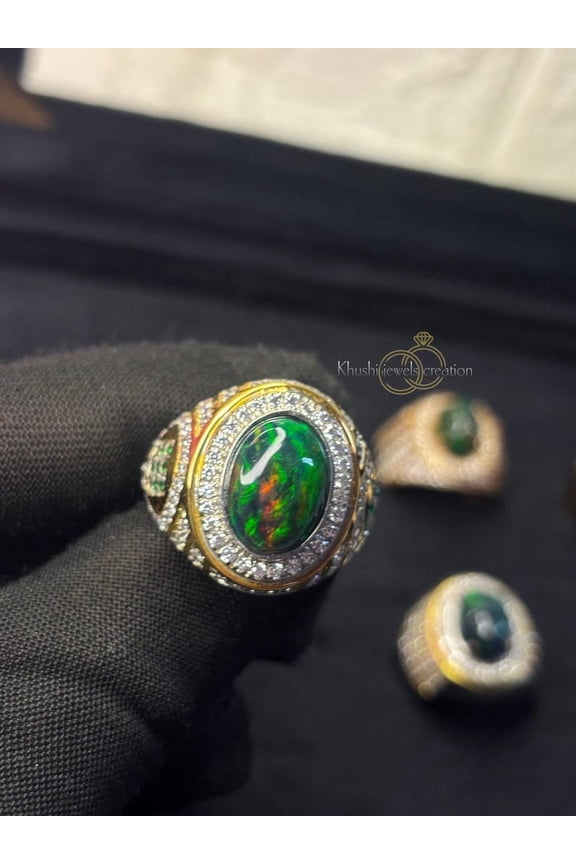 Black opal, black fire opal ring, engagement ring, opal ring, opal jewelry, opal, natural opalhandmade ring