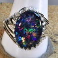 thumbnail image 1 of Black opal, black fire opal ring, engagement ring, opal ring, opal jewelry, opal, natural opalhandmade ring, 1 of 2