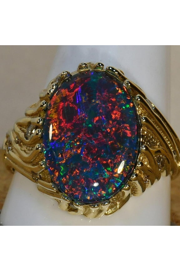 Black opal, black fire opal ring, engagement ring, opal ring, opal jewelry, opal, natural opalhandmade ring
