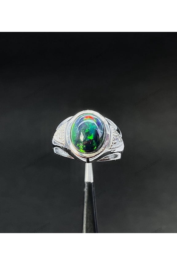 Black opal, black fire opal ring, engagement ring, opal ring, opal jewelry, opal, natural opalhandmade ring