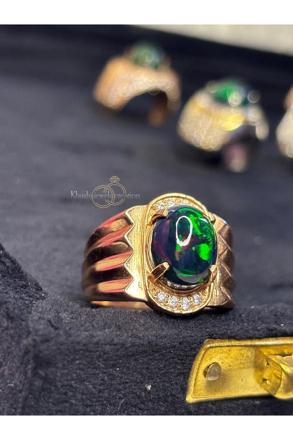 Black opal, black fire opal ring, engagement ring, opal ring, opal jewelry, opal, natural opalhandmade ring