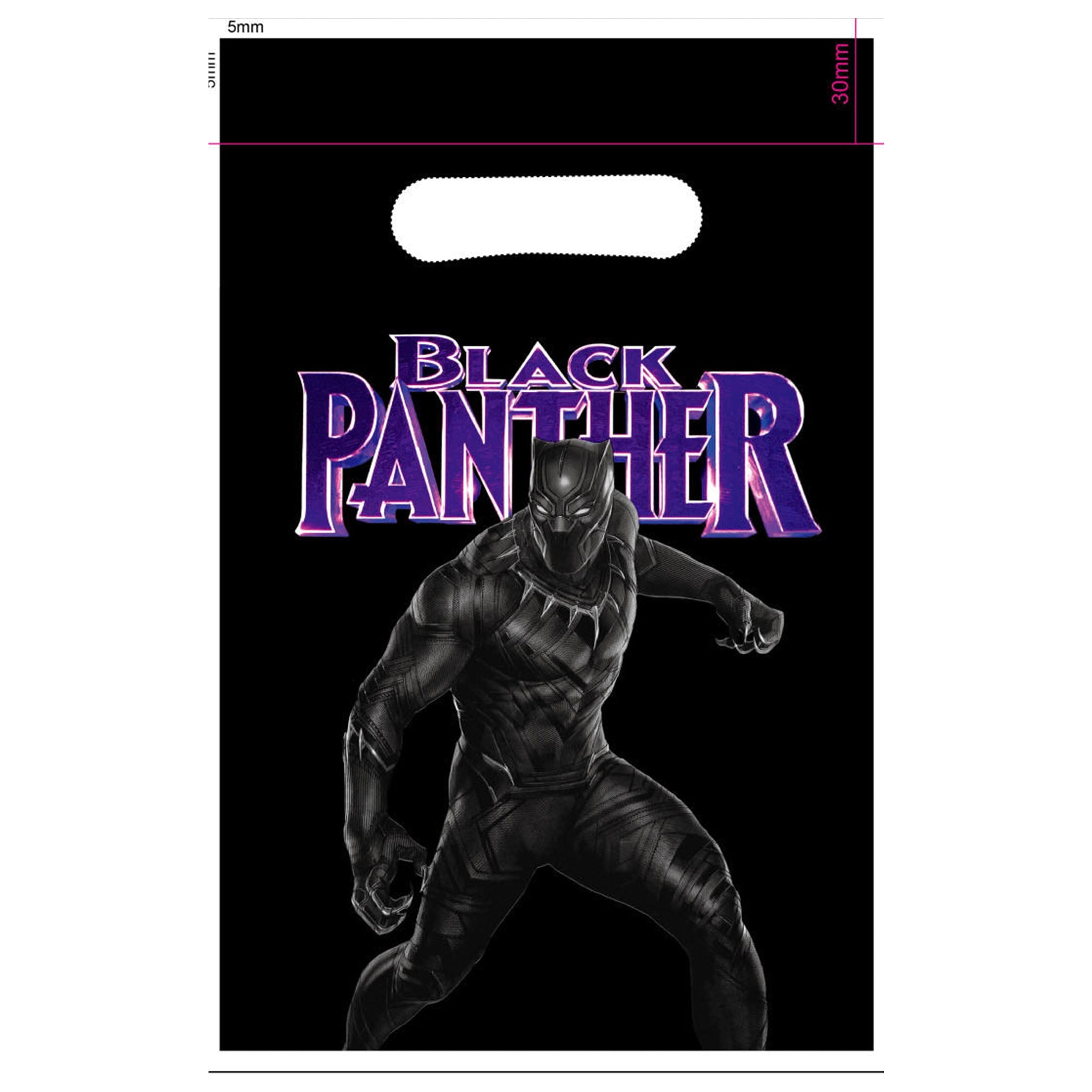 Black panther candy bags, 20pcs treat bags for favors birthday supplies purple and black panther, superhero table decoration, superhero party favor treat bags