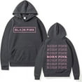 Black pink graphic hood men women fashion aesthetic kpop streetwear y2k