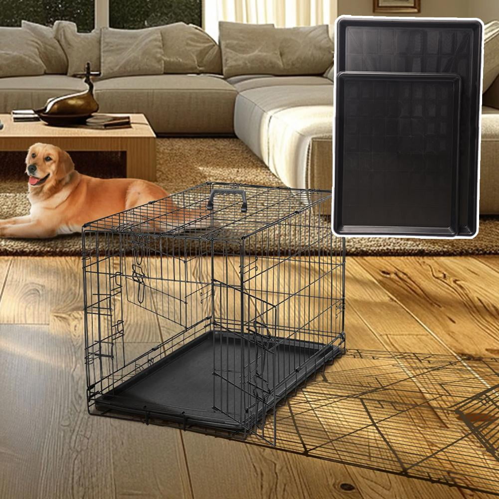 Black plastic tray for dog crate, pet food & water bowl, easy-clean, 3 ...