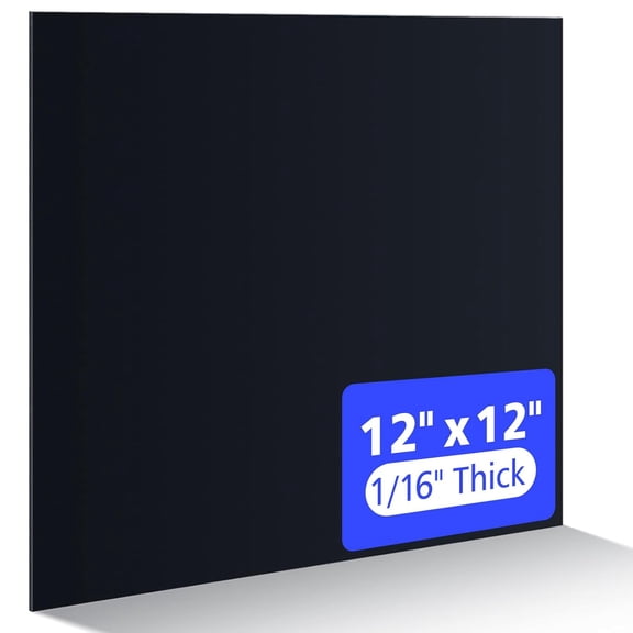 Black/polyoxymethylene copolymer plastic sheet, high-performance engineering plastic, suitable for processing, and industrial applications (black, 1/16 inch x 12 inches x 12 inches)