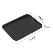 Black rectangular tray with anti-slip texture, light luxury design, drop-resistant and shatterproof, suitable for breakfast/tea break/storage, home display tray.