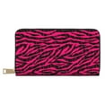 thumbnail image 1 of Black red pink bright zebra print Wallet Women, Leather Bifold Multi Card Wallet, Women's Wallets, Long Purse, 1 of 7