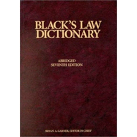 Pre-Owned Blacks Law Dictionary, 7th Edition, 9780314240774, 0314240772, Paperback, Abridged edition