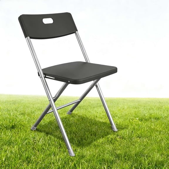 Black seats, folding backrest chairs, sturdy and durable, simple and compact, easy to clean, suitable for offices, dormitories, and clubs.