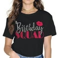 thumbnail image 1 of Black short-sleeved crew neck printed T-shirt for women girl - 163860-1, 1 of 3