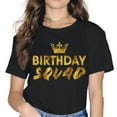 thumbnail image 1 of Black short-sleeved crew neck printed T-shirt for women girl - 163864-1, 1 of 3