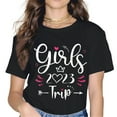 thumbnail image 1 of Black short-sleeved crew neck printed T-shirt for women girl - 163888-1, 1 of 3
