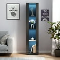 thumbnail image 1 of Black side cabinet with aluminum strip lamp,With large storage space, 1 of 9