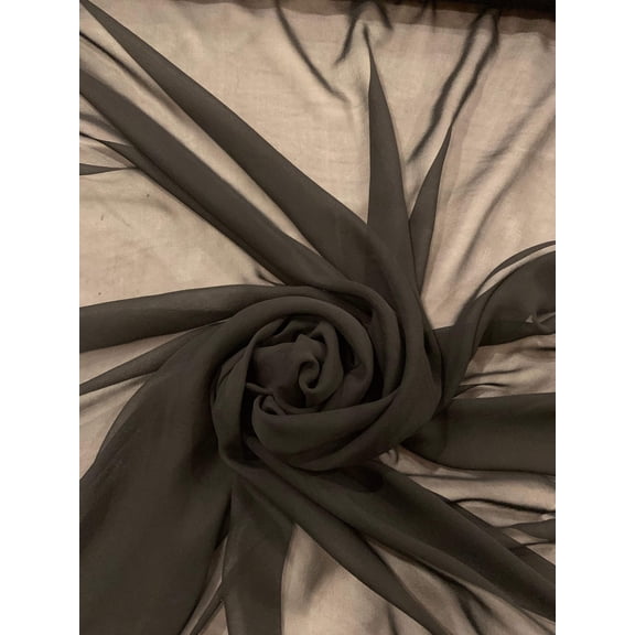 Black silk georgette fabric, 44 wide, sold by the yard