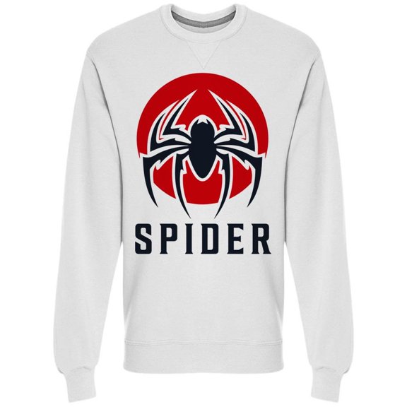 Black "spider", Red Background Sweatshirt Men -Image by Shutterstock, Male Large