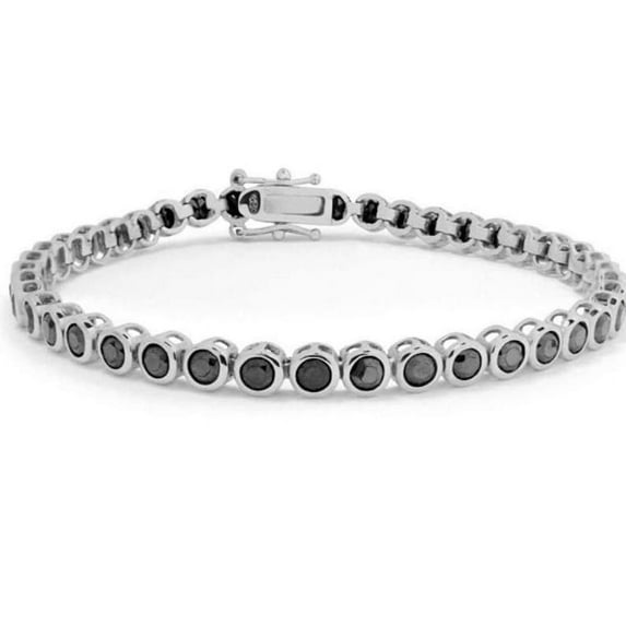 Black spinel Bezel Tennis Bracelet , Black spinel Tennis Bracelet gold plating Plating In Sterling Silver 925, Black Diamonds,Christmas gift's, gift for