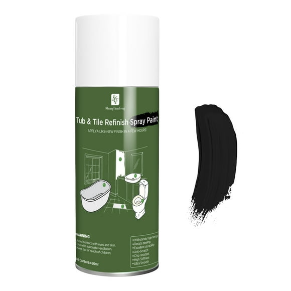 Black Spray Tub and tile Paint 1 Pack Bathroom Wallpaper Bathtub and Tile Spray Ceramic Paint Aerosol Bathtub and Tile Refinishing Kit, for Porcelain Fiberglass Ceramics, DIY Countertop Paint Kit,for