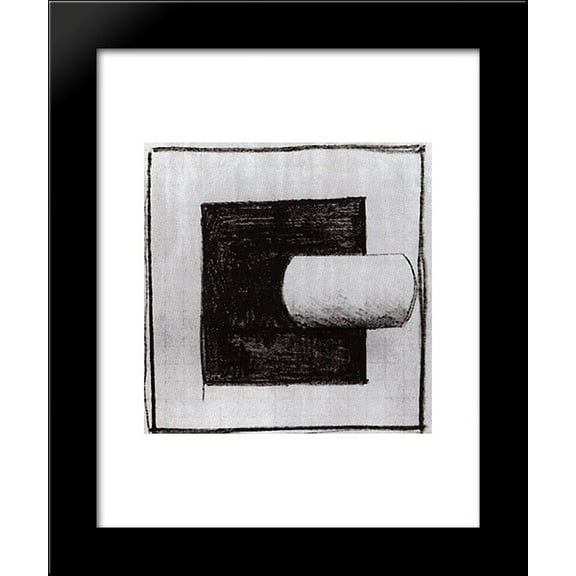 Black square and a white tube-shaped 20x24 Framed Art Print by Malevich, Kazimir
