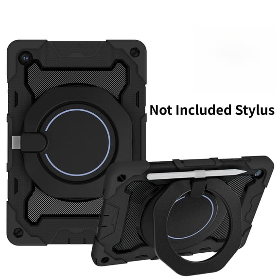 Black tablet case for Samsung Tab A9+ 11 inch 2023 (SM-X210/X216/X218), featuring handheld/wall-mount rotating bracket, drop-proof and shockproof design,with adjustable shoulder strap