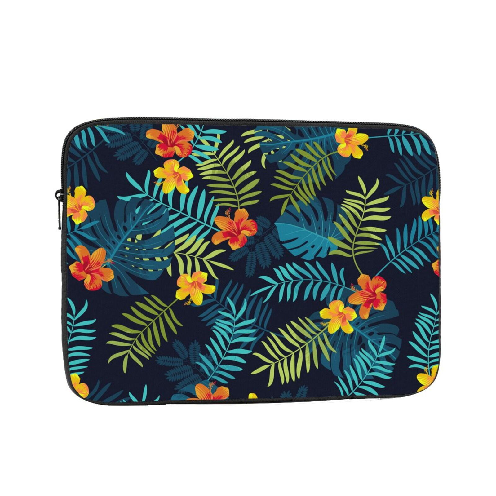 Black tropical plant leaves 17 inch Portable Laptop Sleeve Compatible ...
