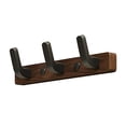thumbnail image 1 of Black walnut hook*1 Wall Mounted 3 Hook Rack With Sturdy Wooden Base Decorative And Functional Coat Hat And Accessory Hanger For Entryway Bedroom And More, 1 of 2