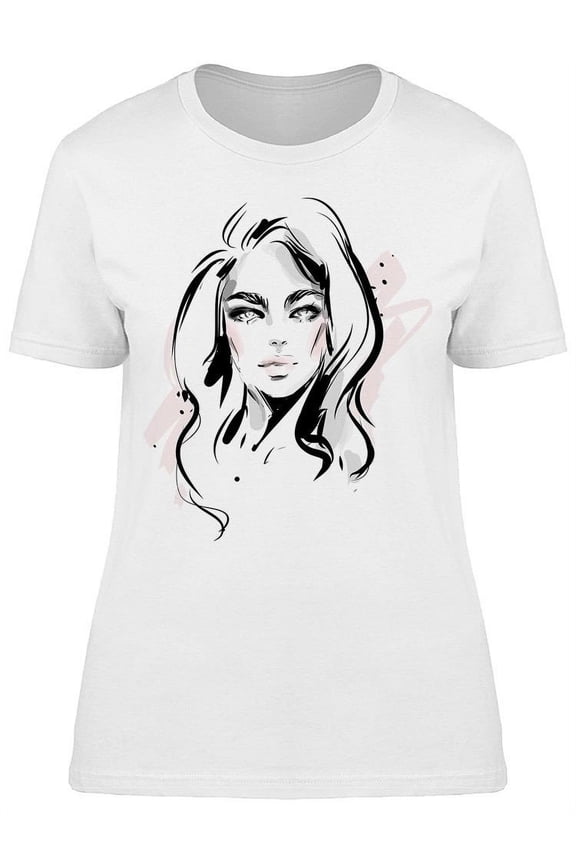Black/white Model Face T-Shirt Women -Image by Shutterstock, Female Medium