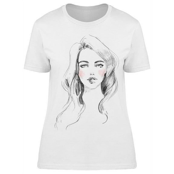 Black/white Portrait Of A Model T-Shirt Women -Image by Shutterstock, Female Large