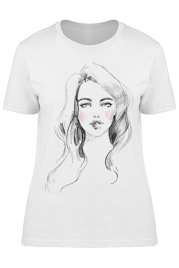 Black/white Portrait Of A Model T-Shirt Women -Image by Shutterstock, Female Large