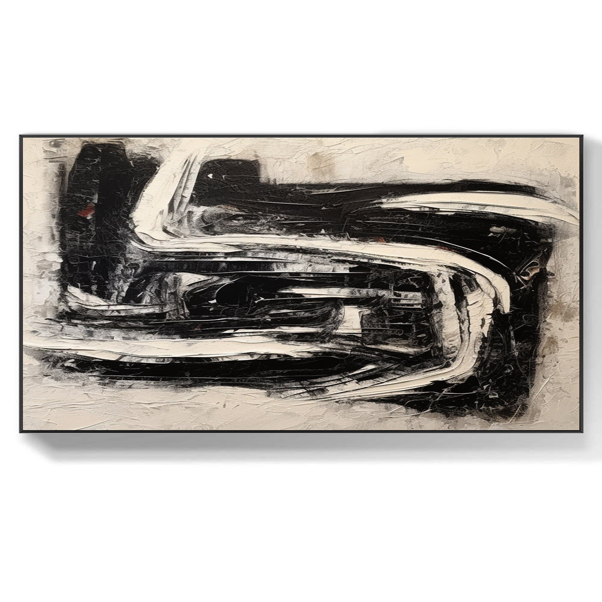 Black and white abstract painting Large original painting Modern wall ...