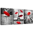thumbnail image 1 of Black and white landscape Eiffel Tower 3 Piece Wall Art for Living Room Bathroom Decorations Kitchen Wall decor modern red umbrella Poster Canvas Print Office Bedroom Home Decoration wall paintings, 1 of 5