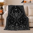 thumbnail image 1 of Celestial Moth Above Crystals And Mushrooms On Black, Intricate Mystical Gothic Linework for Celestial Art Enthusiasts, Halloween Gift, Cozy Flannel Blanket and Home Decor for Bedroom and Study, 1 of 9