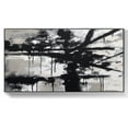 thumbnail image 1 of Black and white oil painting large abstract wall art canvas modern handmade oil painting, large white wall art hallway art decor,(122*244cm)48*96 Inches,Unstretched,Frameless, 1 of 4