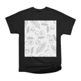 Black white outline cherry pattern T-Shirt Tee Gift For Him Merch For ...