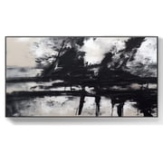 Black and white painting, large original abstract painting, abstract modern abstract art, oversized wall art canvas,91*183cm36*72 Inches,Unstretched,Frameless