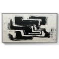 thumbnail image 1 of Black and white painting modern art texture wall art brown and white abstract art black and white wall art black frame abstract painting,(102*203cm)40*80 Inches,Unstretched,Frameless, 1 of 1
