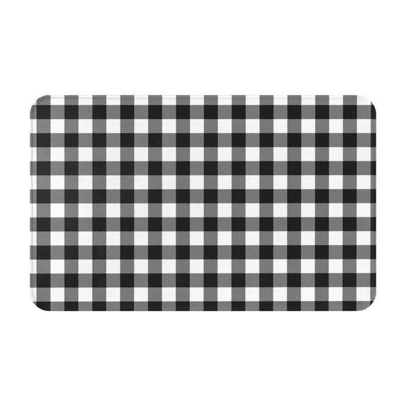 Black white plaid Door Mat for Indoor, Welcome Door Mats Front Entrance Rug, Non-Slip Bathroom kitchen Rugs for Inside Floor, Small Rug Dog Door Mat 20X31.5 Inch